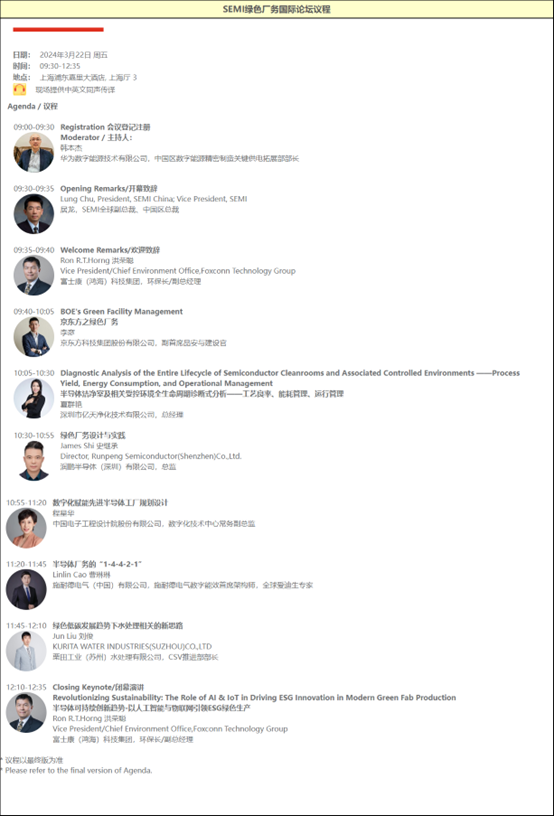 必一运动净化受邀参加SEMI绿色厂务国际论坛